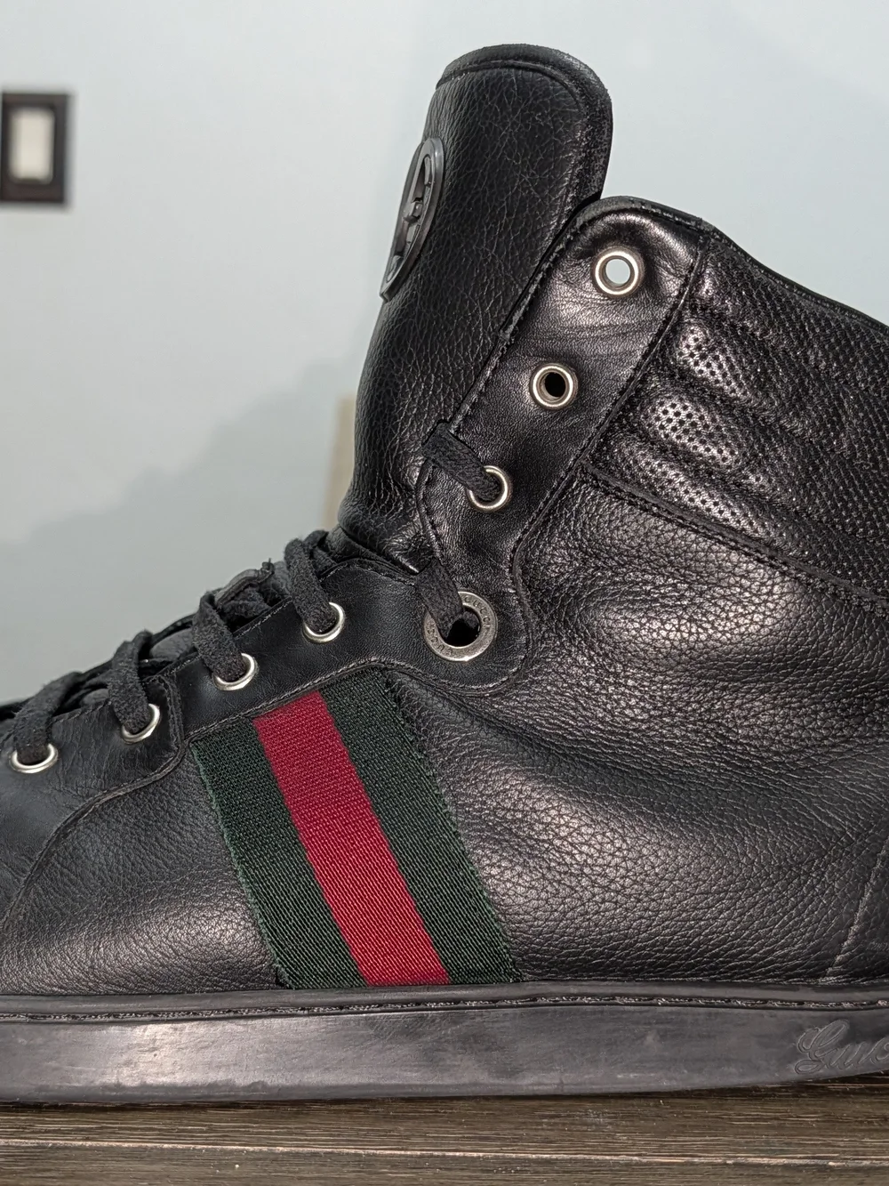 Gucci Coda Guccissima Sz 16 G Black Men’s Sneakers Authentic